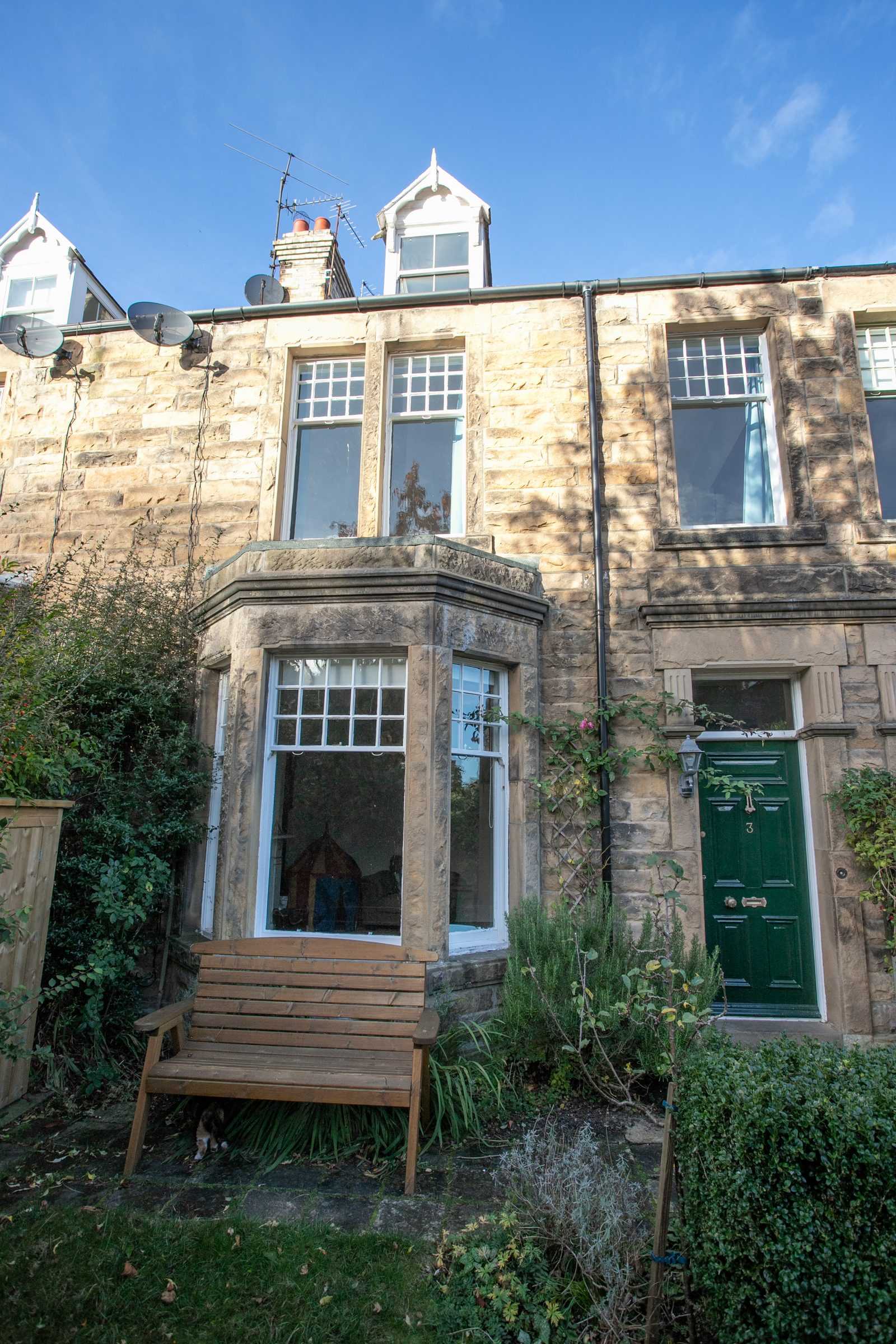 White sliding sash windows installed on a Victorian terrace house in Hexham
